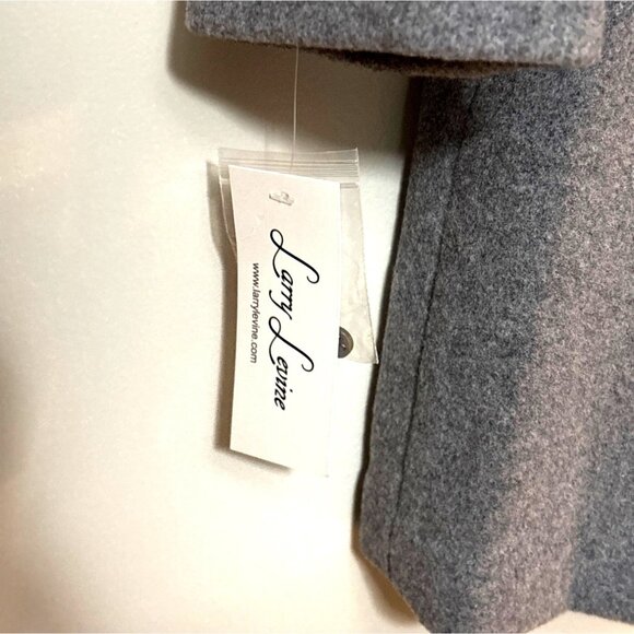 NWT Larry Levine Gray Wool-Blend Peacoat Button-Down Front & Tailored Fit - PM - Picture 5 of 7